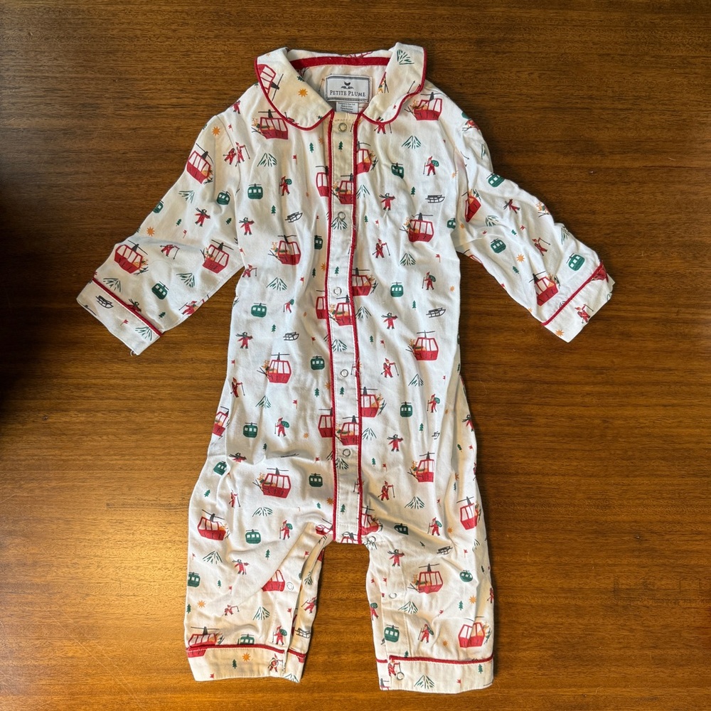 VGUC Petite Plume Baby’s Twill Pajama - Christmas